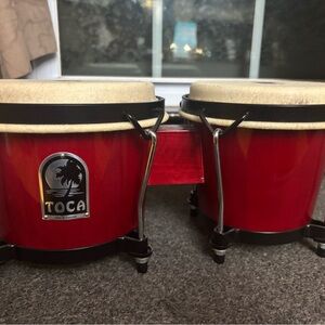Toca Red Bongos with Black Accents